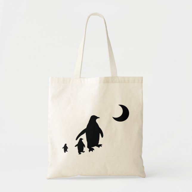 Penguins in the Antarctic Moonlight Tote Bag (Front)