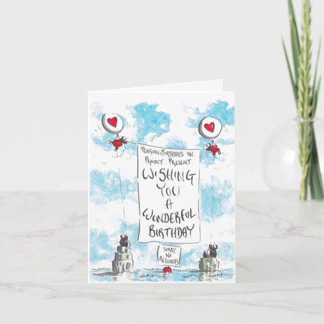 Penguins Inc Birthday Card (Front)