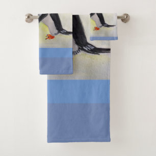 Penguins Kiss Bathroom Towel Set