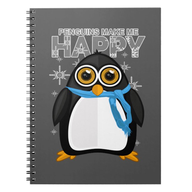 Penguins Make Me Happy Notebook (Front)
