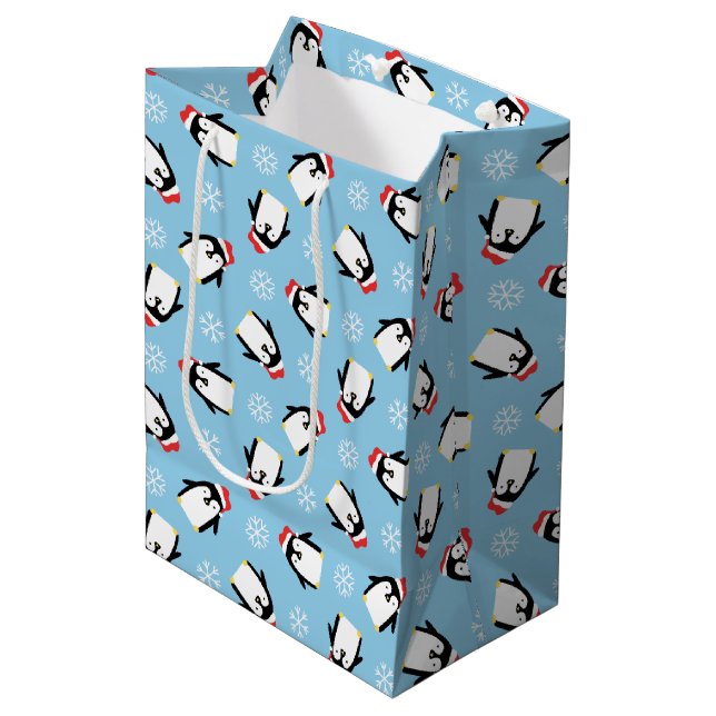 Penguins Medium Gift Bag (Front Angled)