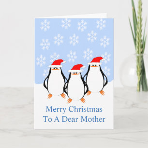 Penguins Mother Christmas Holiday Card