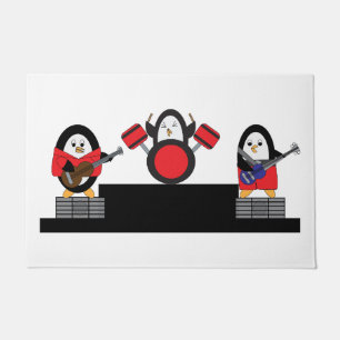Penguins Music Band Rock and Roll Doormat