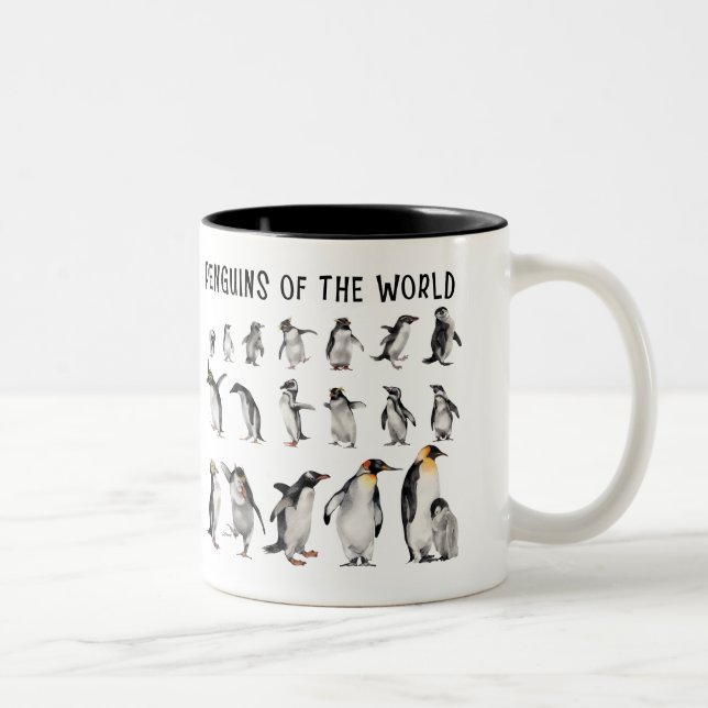 Penguins of the World Two-Tone Coffee Mug (Right)