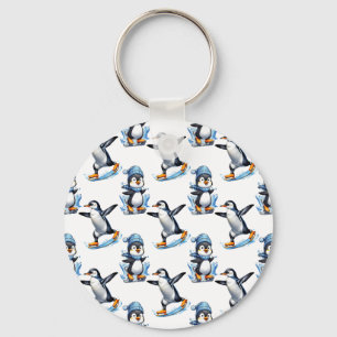 Penguins Pattern Design Keychain
