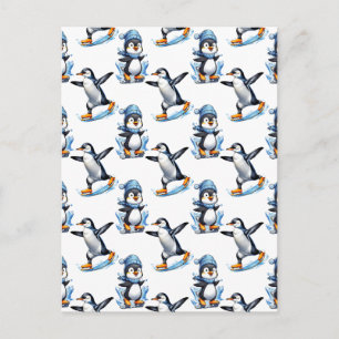Penguins Pattern Design  Postcard