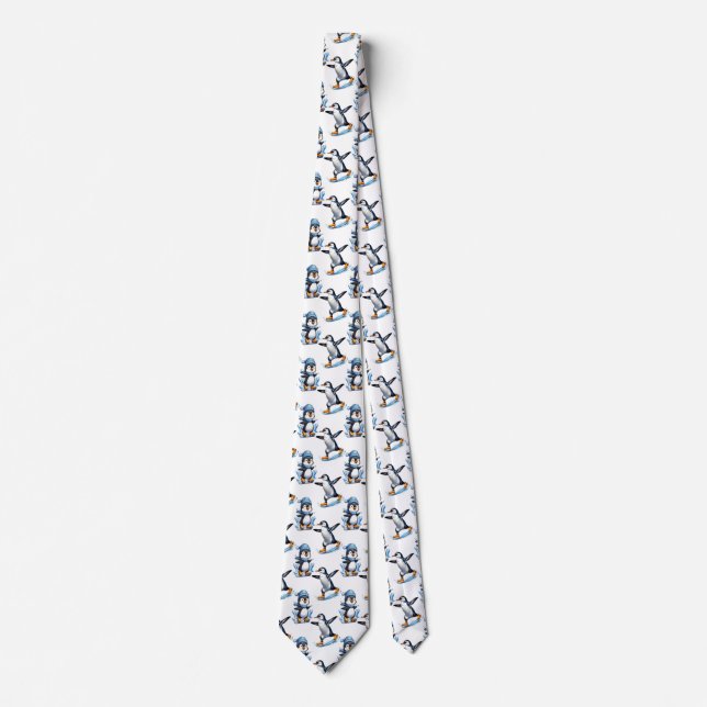 Penguins Pattern Design  Tie (Front)