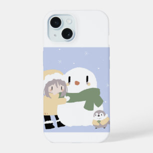 Penguins Playing in the Snow iPhone 15 Case