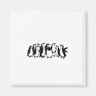 Penguins Protest Against Tariffs Funny Penguin Tar Magnet