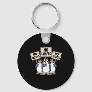 Penguins Protest Against Trump Tariffs Funny Pengu Keychain