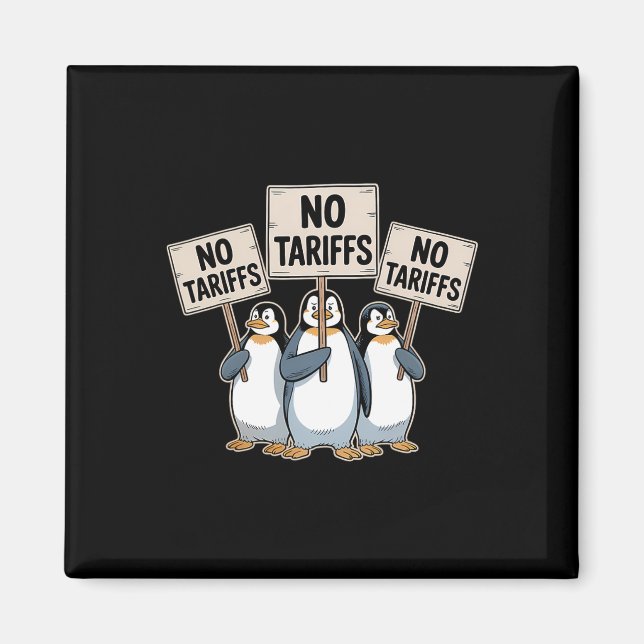 Penguins Protest Against Trump Tariffs Funny Pengu Magnet (Front)