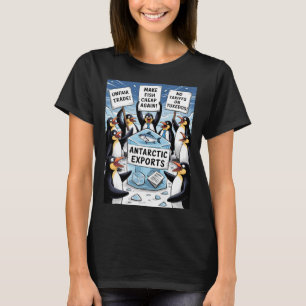 Penguins Protest Against Trump Tariffs Funny Pengu T-Shirt