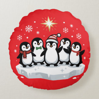 Penguins Round Pillow