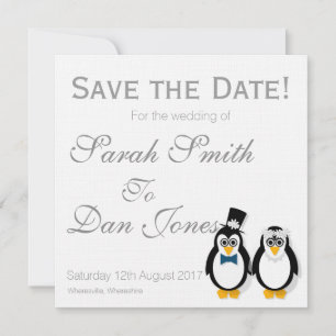 Penguins Save the Date Wedding (Customizable)