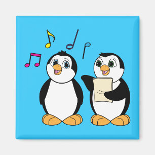 Penguins Singing Magnet