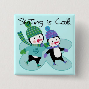 Penguins Skating is Cool 2 Inch Square Button