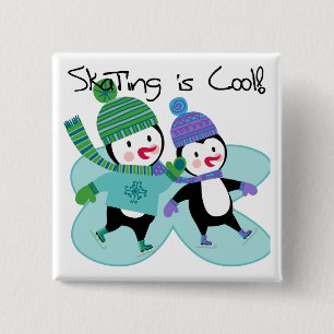 Penguins Skating is Cool 2 Inch Square Button