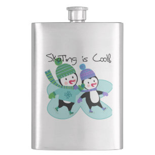 Penguins Skating is Cool Hip Flask
