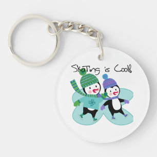 Penguins Skating is Cool Keychain