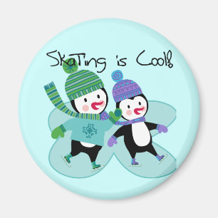 Penguins Skating is Cool Magnet