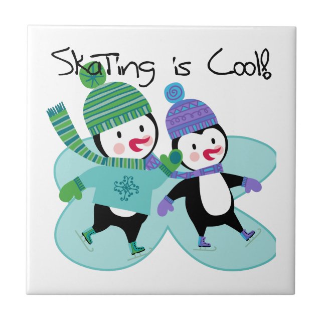 Penguins Skating is Cool Tile (Front)