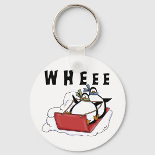 Penguins Sledding Tshirts and Gifts Keychain