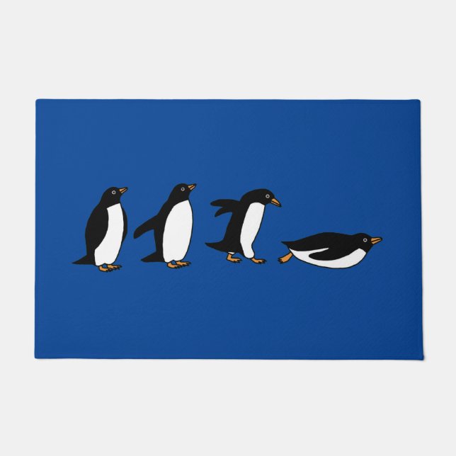 Penguins Sliding Doormat (Front)