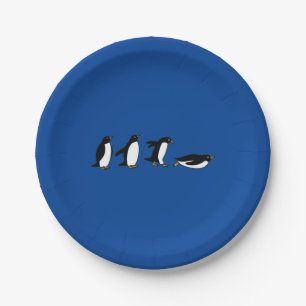 Penguins Sliding Paper Plate