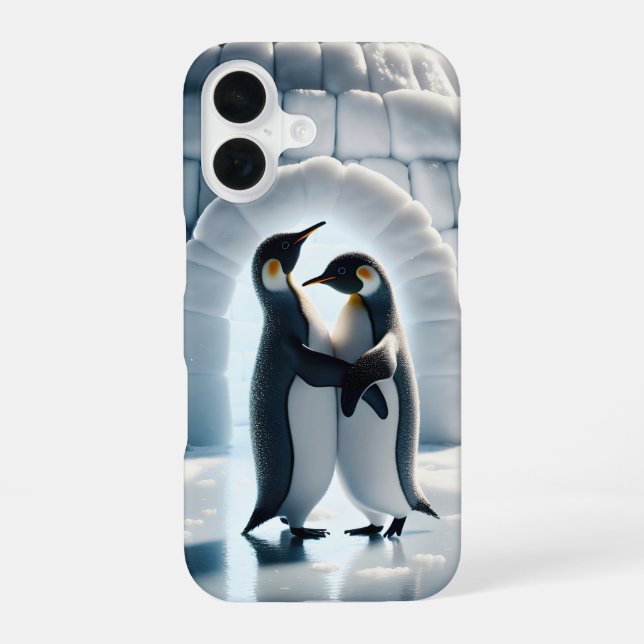 Penguins Slow Dancing By Igloo iPhone 16 Case (Back)