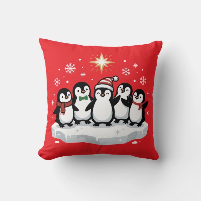 Penguins Throw Pillow (Front)
