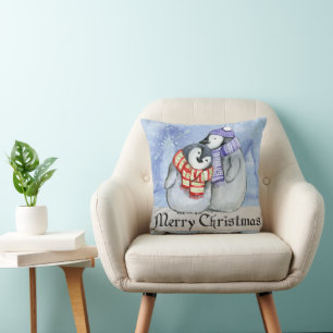 Penguins Throw Pillow