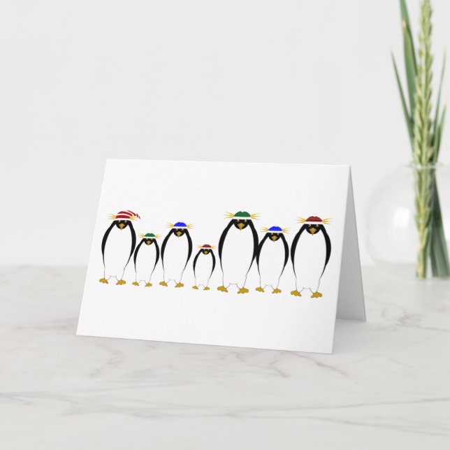 Penguins Winter Greeting Card (Front)