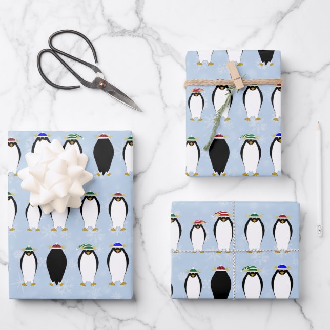 Penguins Winter Wrapping Paper (Front)
