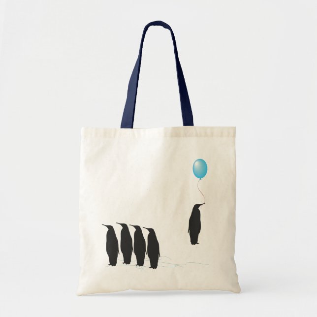 Penguins with balloon tote bag (Front)