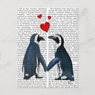 Penguins With Love Hearts Postcard