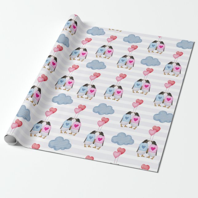 Penguins Wrapping Paper (Unrolled)