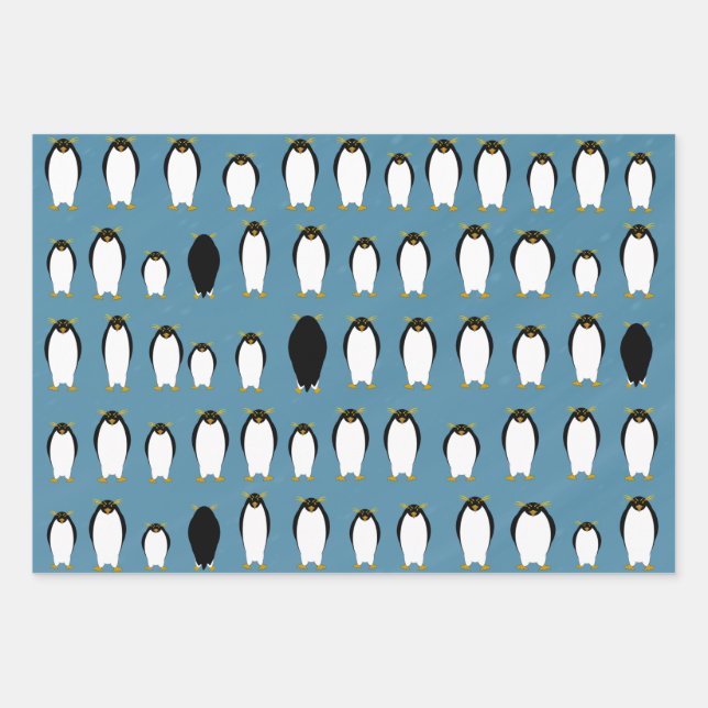 Penguins Wrapping Paper Sheets (Front)