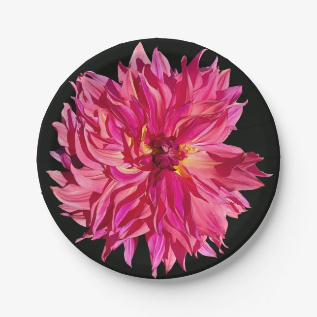 Penhill Dark Monarch dahlia paper plates (Front)