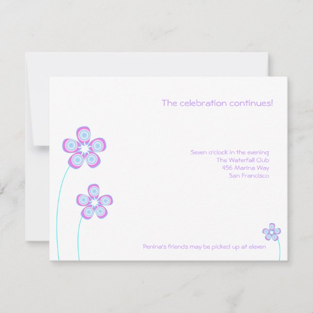 Penina Bat Mitzvah Reception Card (Front)