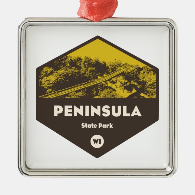 Peninsula State Park Wisconsin Metal Ornament (Front)