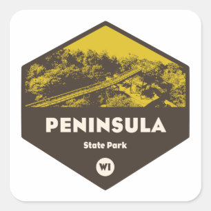 Peninsula State Park Wisconsin Square Sticker