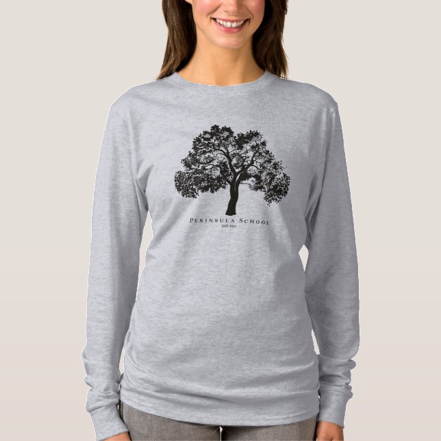 Peninsula Women's Long Sleeve Grey T-Shirt (Front)