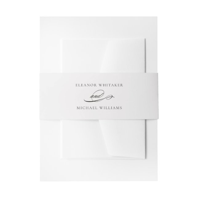 Penmanship | Off-White Wedding Invitation Belly Band (Front Example)