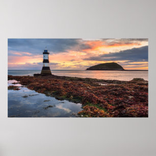 Penmon Lighthouse Sunrise   Puffin Island Poster