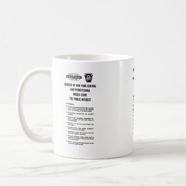 Penn Central Railroad merger   Coffee Mug (Left)
