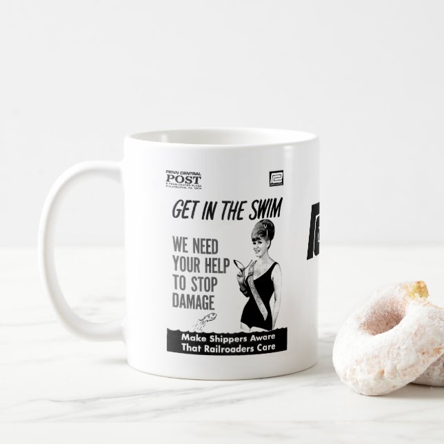 Penn Central Railroaders Care about Damage   Coffee Mug (With Donut)