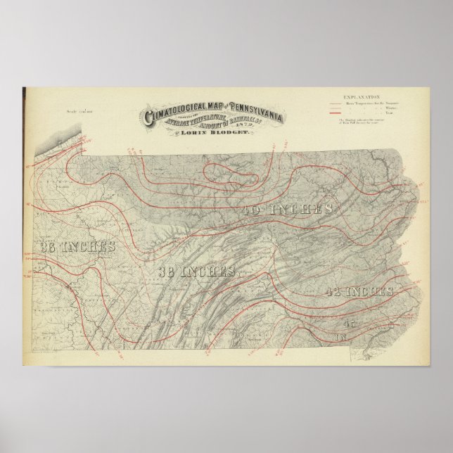 Penn climatological map poster (Front)