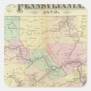 Penn railway map square sticker