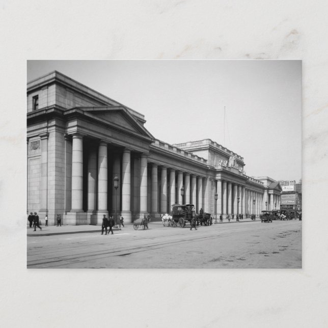 Penn Station East Facade, 1910 Postcard (Front)