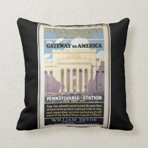 Penn Station,Gateway To America 1929 Throw Pillow